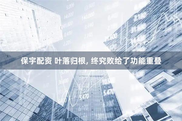 保宇配资 叶落归根, 终究败给了功能重叠